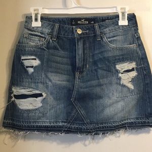 hollister jean skirt
